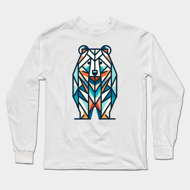 Geometric Wilderness Bear Long Sleeve T-Shirt by The Tee Bizarre